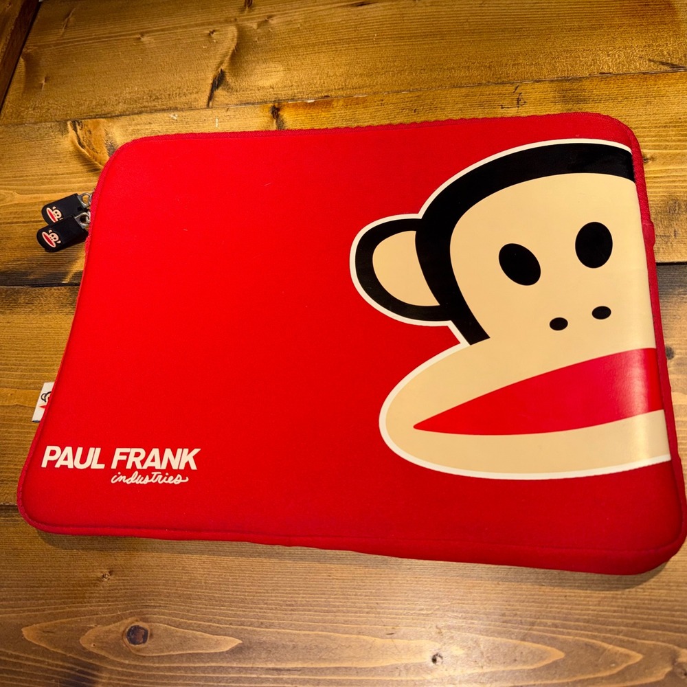 Paul Frank Julius the Monkey Red Neoprene Laptop Sleeve Case 2011 Y2K